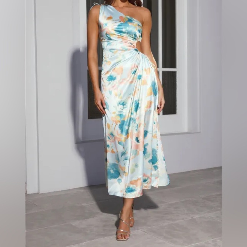Petal & Pup One-Shoulder Floral Midi Dress